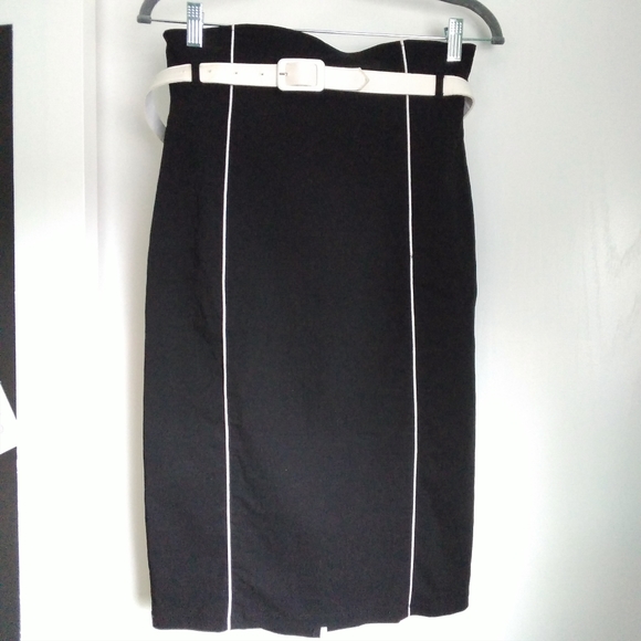 Hell Bunny Vixen Contrast Pinup Pencil Skirt - Picture 2 of 5